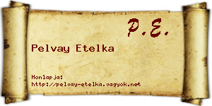 Pelvay Etelka névjegykártya